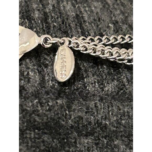 Express Two Layer Long Disk Bead Black Silver Tone Chain - Picture 6 of 6